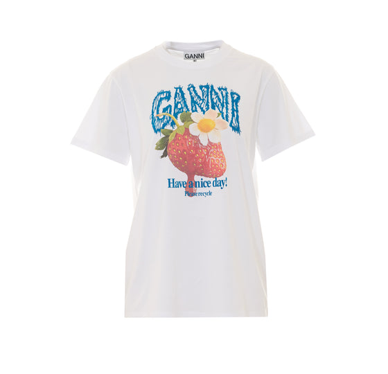 Ganni T-Shirts And Polos White Organic Cotton