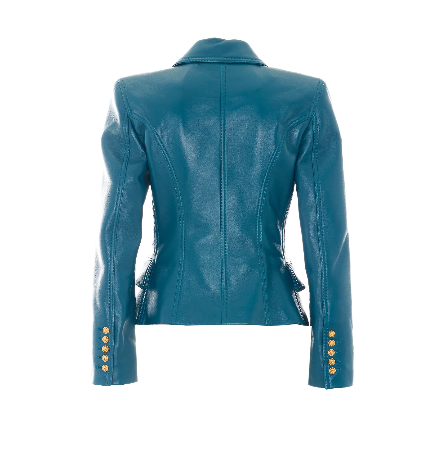 Balmain Jackets Blue Lambskin