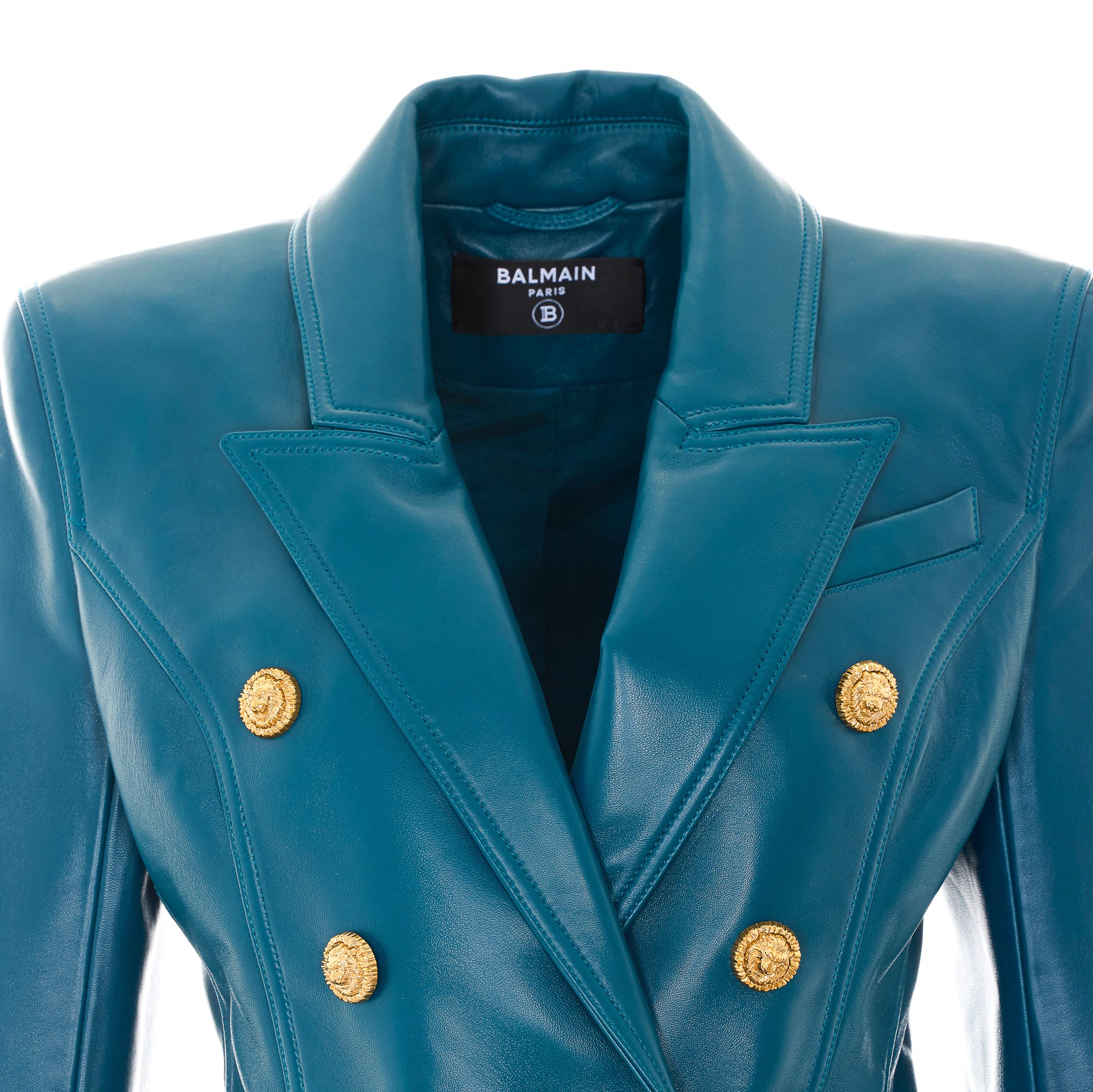 Balmain Jackets Blue Lambskin