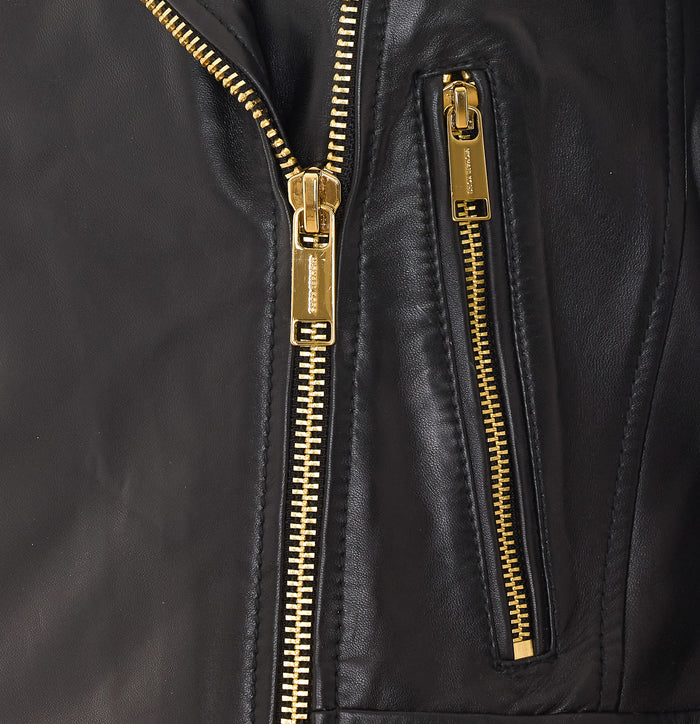 Michael Kors Jackets Black Lamb Leather