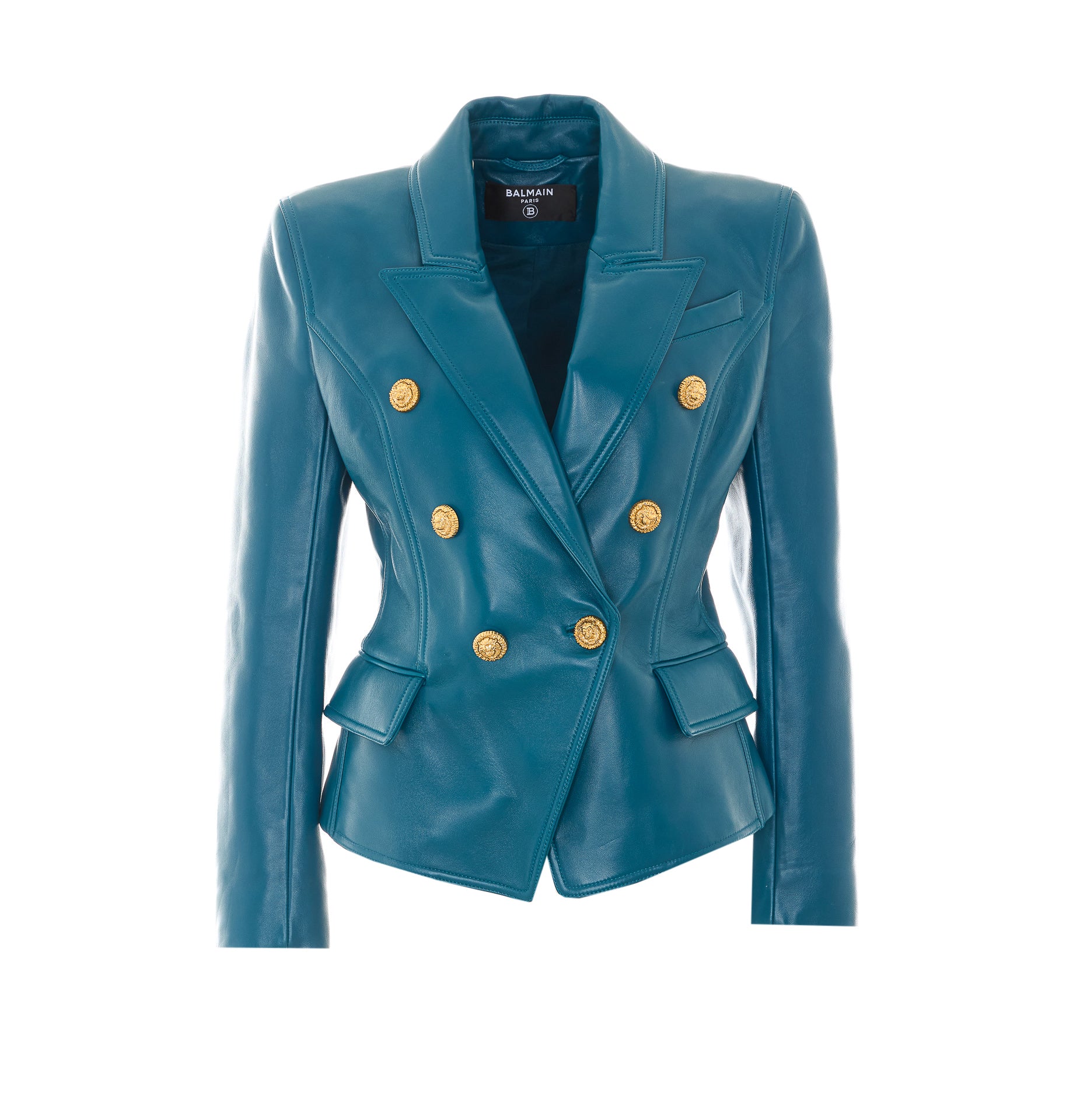 Balmain Jackets Blue Lambskin