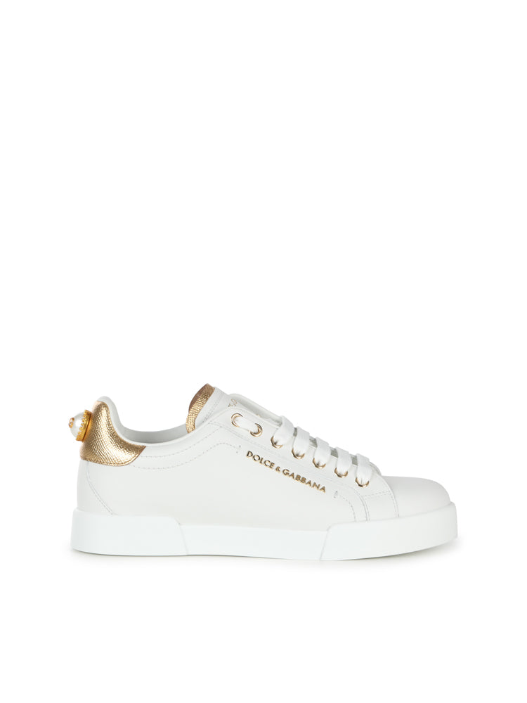Dolce & Gabbana Sneakers White, Gold Vitello
