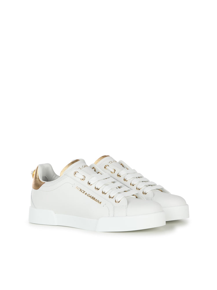 Dolce & Gabbana Sneakers White, Gold Vitello