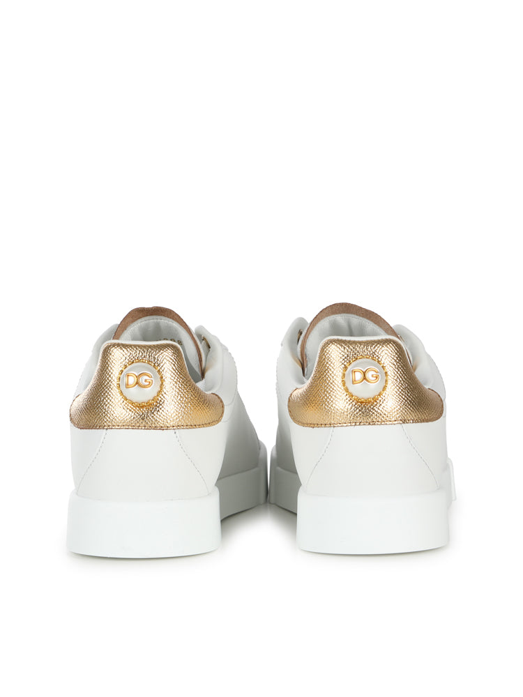 Dolce & Gabbana Sneakers White, Gold Vitello