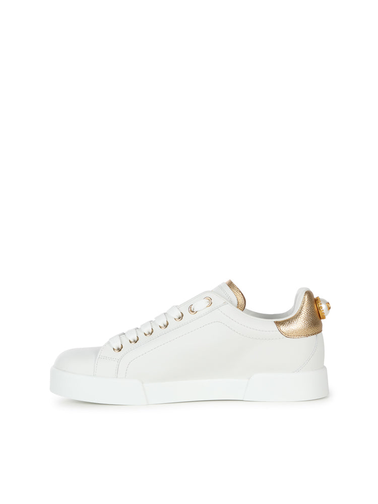 Dolce & Gabbana Sneakers White, Gold Vitello
