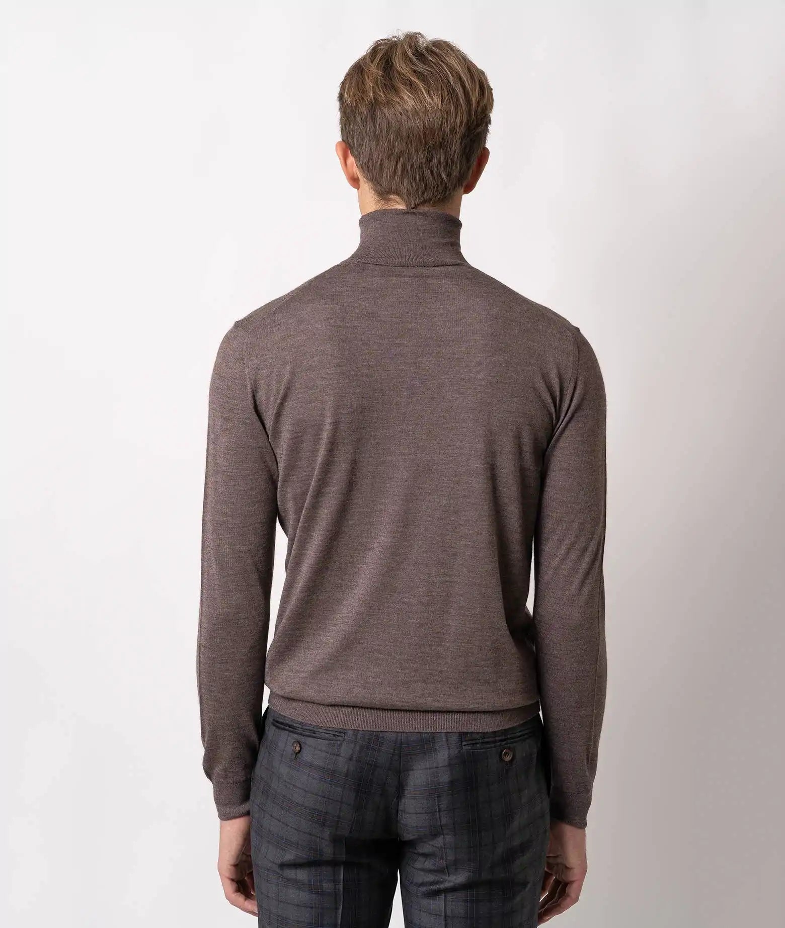 Turtleneck Cashmire And Silk Sweater Salisburgo Beige High Turtle Neck