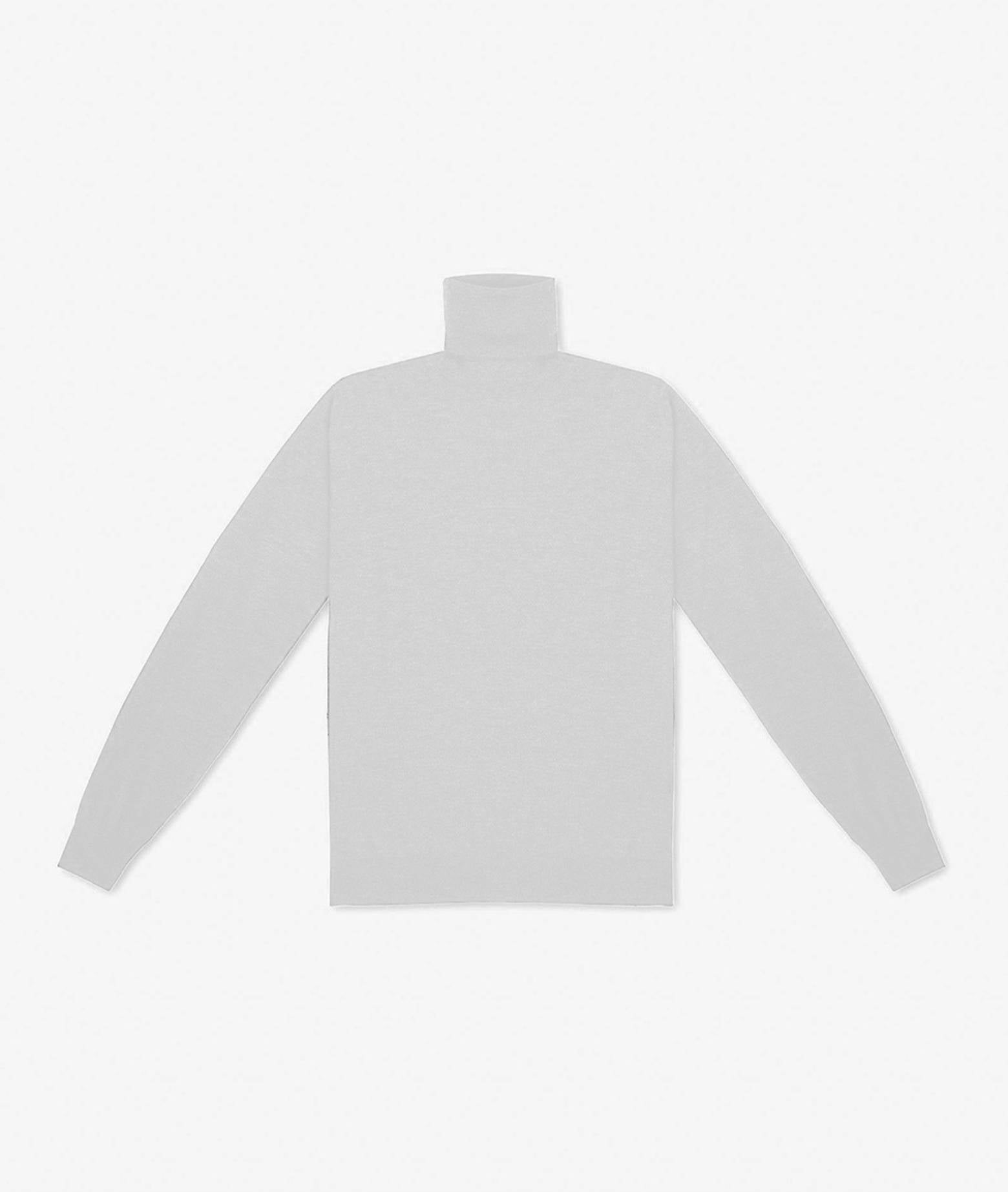 Turtleneck Cashmire And Silk Sweater Salisburgo White High Turtle Neck