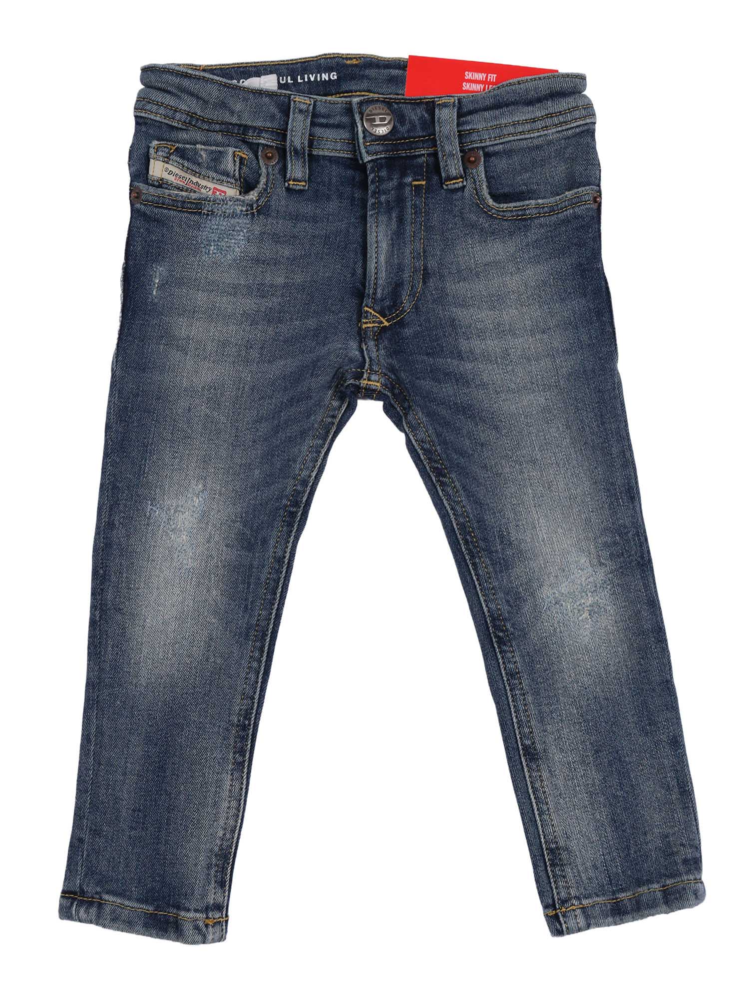 5 pockets Blue Cotton Elastane Jean