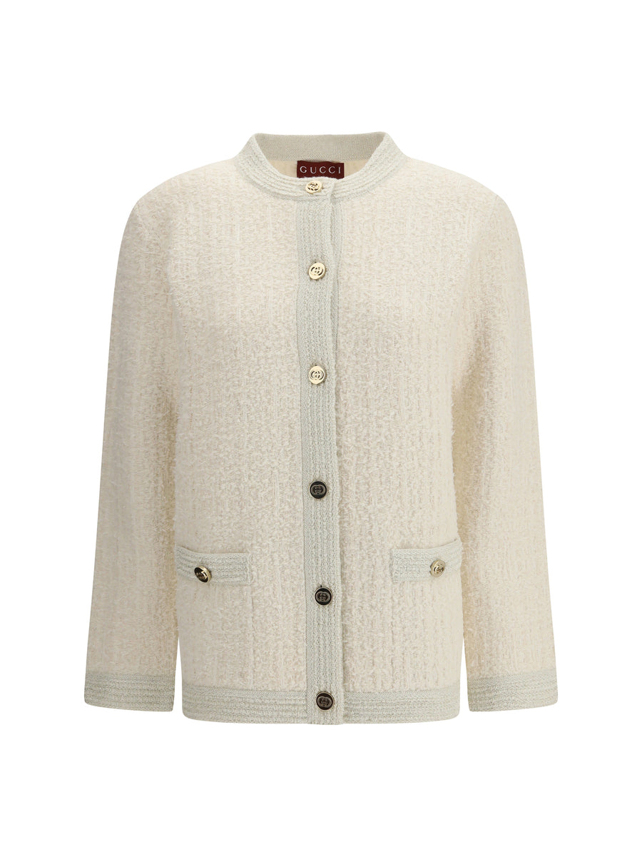 Gucci 51% Wool; 28% Polyamide; 20% Cotton; 1% Elastane cardigan in ivory
