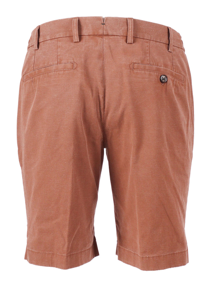Ber_muda Elax-Gd Pants Brown Cotton Linen Elastane Bermuda Short