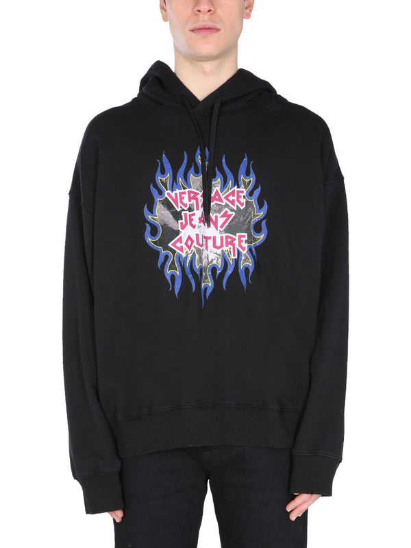 Sweatshirt With Rock Logo Black Cotton Sweatshirts