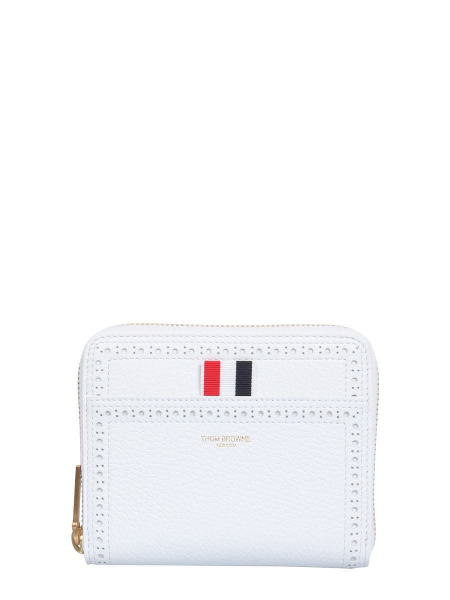 Zipped Wallet White Leather & Purses