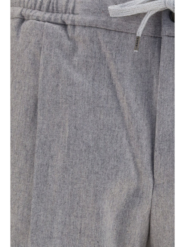 Trousers Soft Pants Grey-Light Blue Grey/light Fleece Wool (ovis Aries)