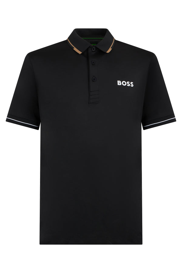 Polo Shirt Black Piqué Cotton