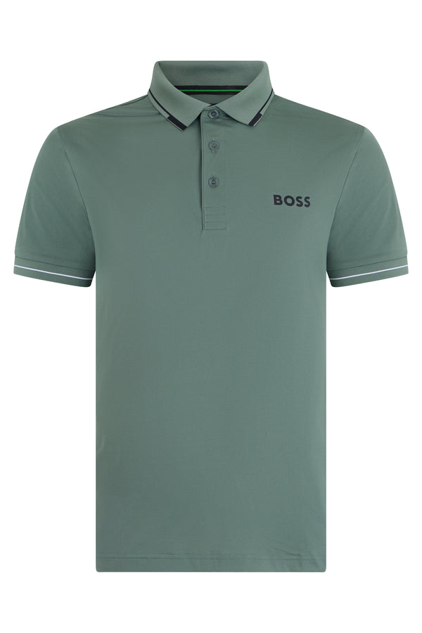 Short-Sleeve Polo Shirt Green Open Polyester
