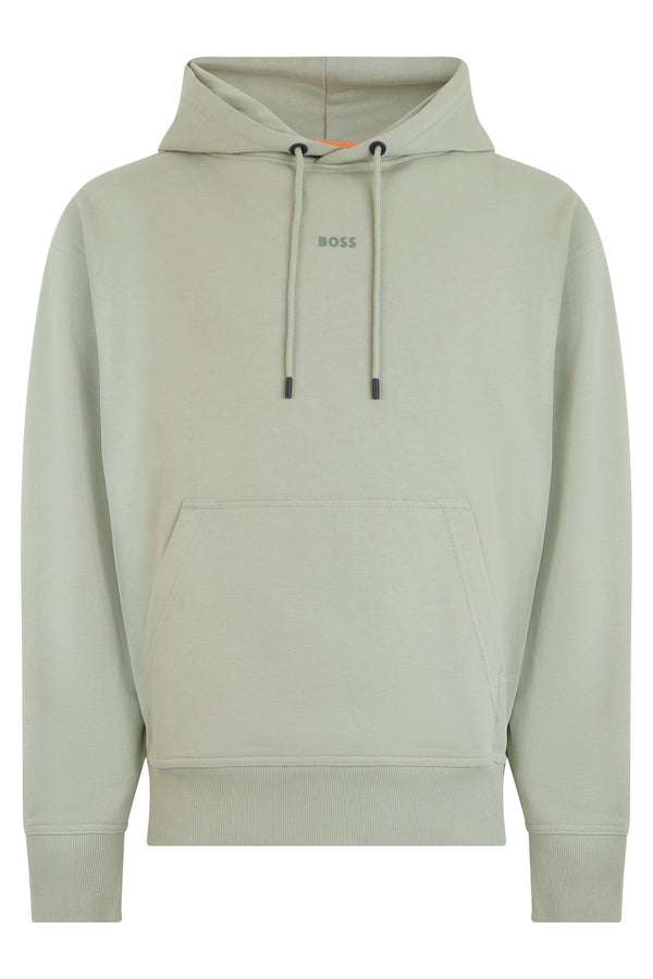 Cotton Hoodie Open Green Jumpers