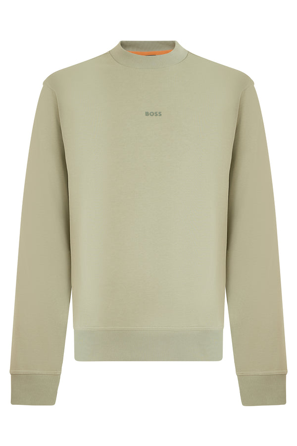 Cotton Crew Neck Sweatshirt Open Green Sweatshirts