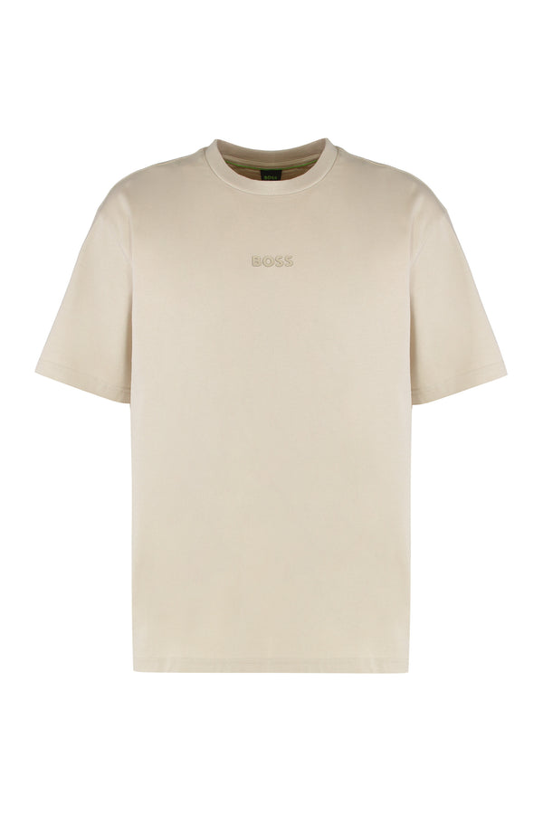 Crew Neck T-Shirt Cotton Beige T-shirts