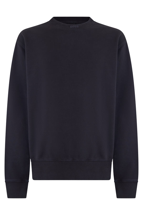 Cotton Sweatshirt With Embroidered Logo Black Sweatshirts