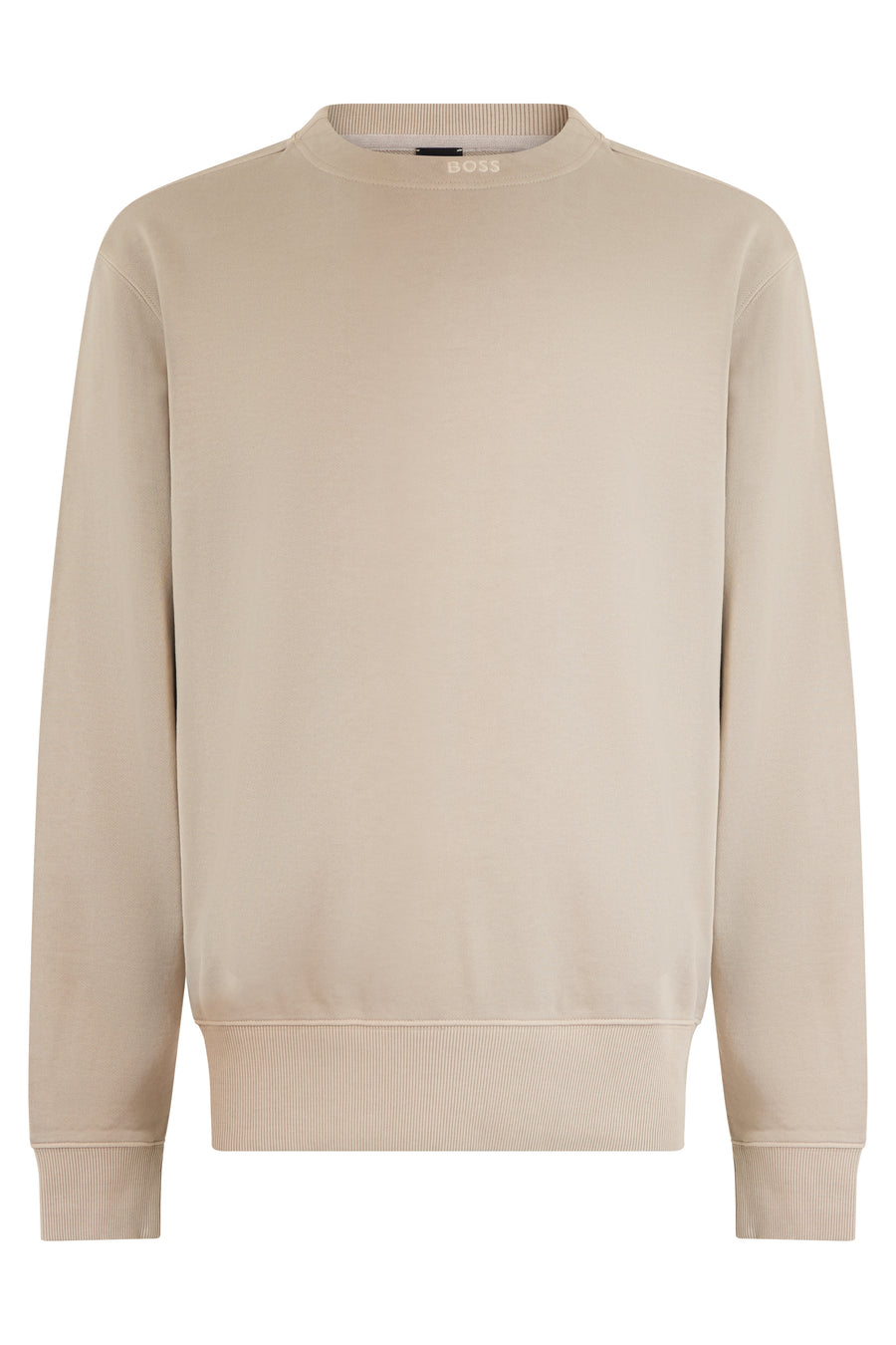 Crew Neck Cotton Sweatshirt Light Beige Sweatshirts