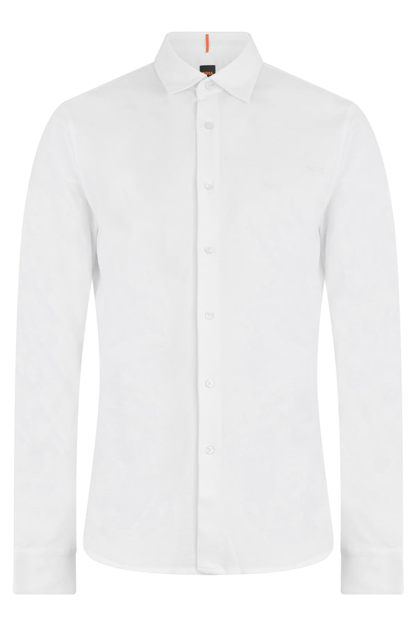 Long-Sleeve Cotton Jersey Shirt White