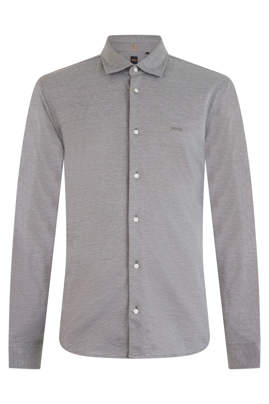Long-Sleeved Cotton Jersey Shirt Open Green