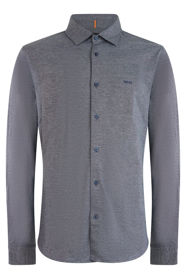 Cotton Jersey Long-Sleeve Shirt Dark Blue
