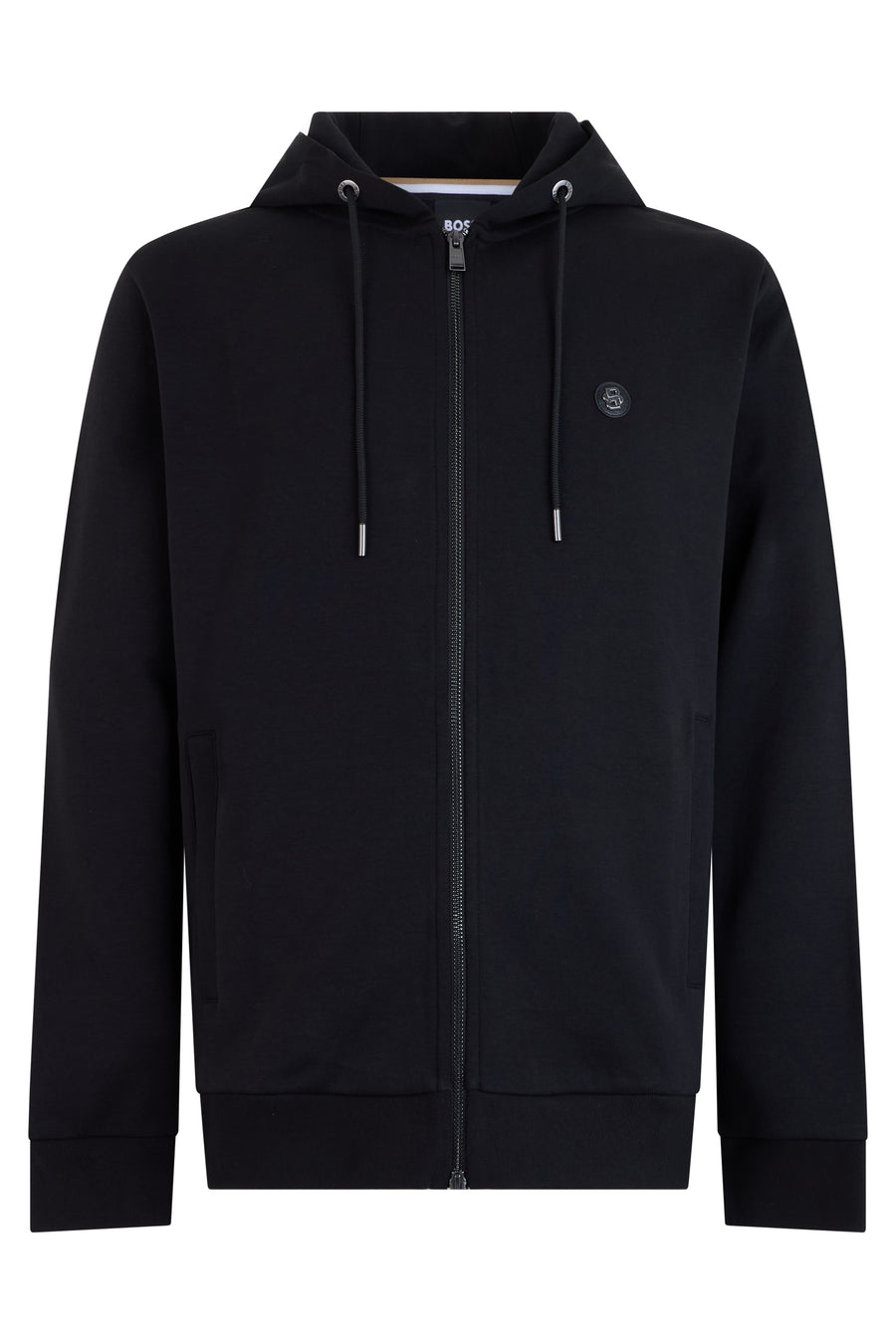 Cotton Zip-Up Hoodie Black