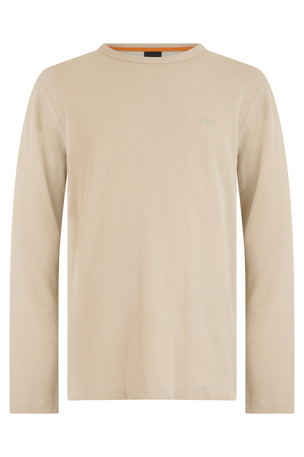 Long-Sleeve Cotton T-Shirt Light Beige T-shirts