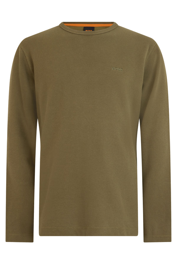 Long-Sleeve Cotton T-Shirt Green Open T-shirts