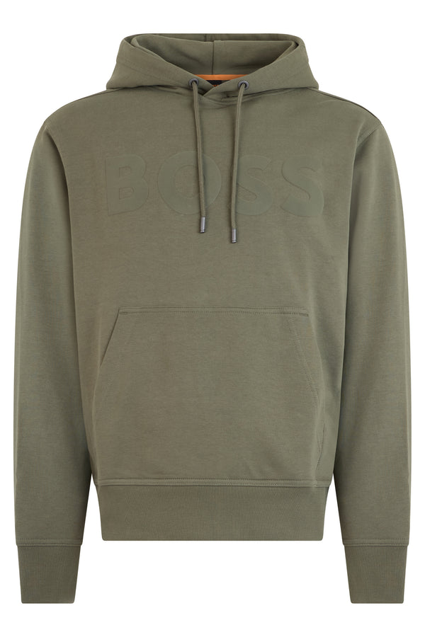 Cotton Hoodie Open Green Jumpers