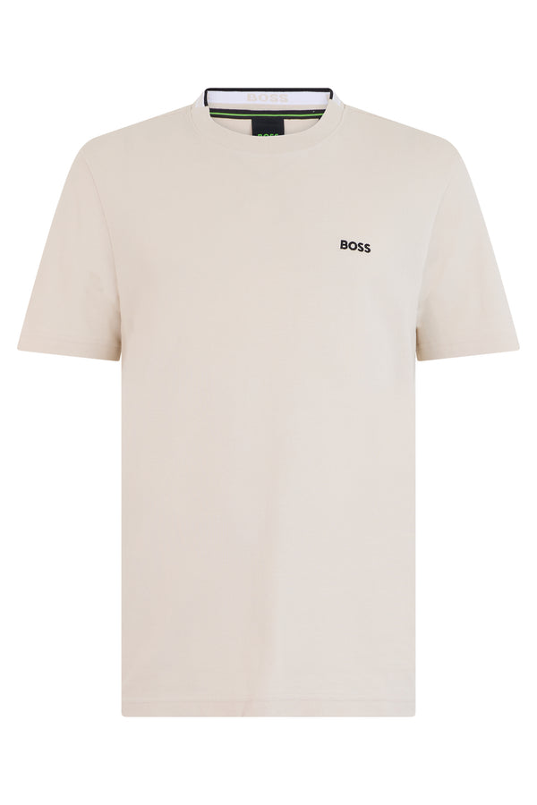 Short-Sleeve Cotton T-Shirt White Open T-shirts