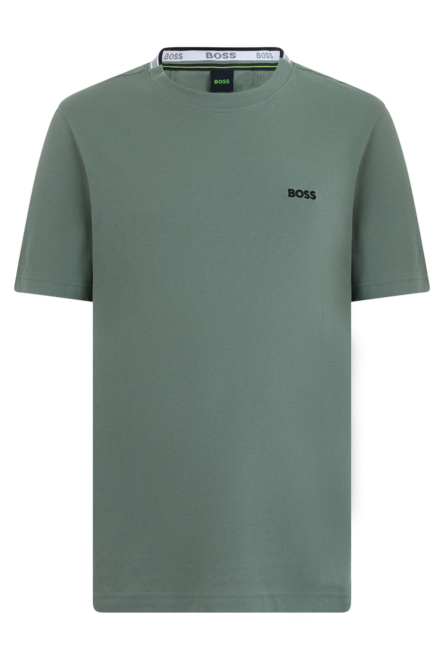 Short-Sleeved Cotton T-Shirt Green Open T-shirts