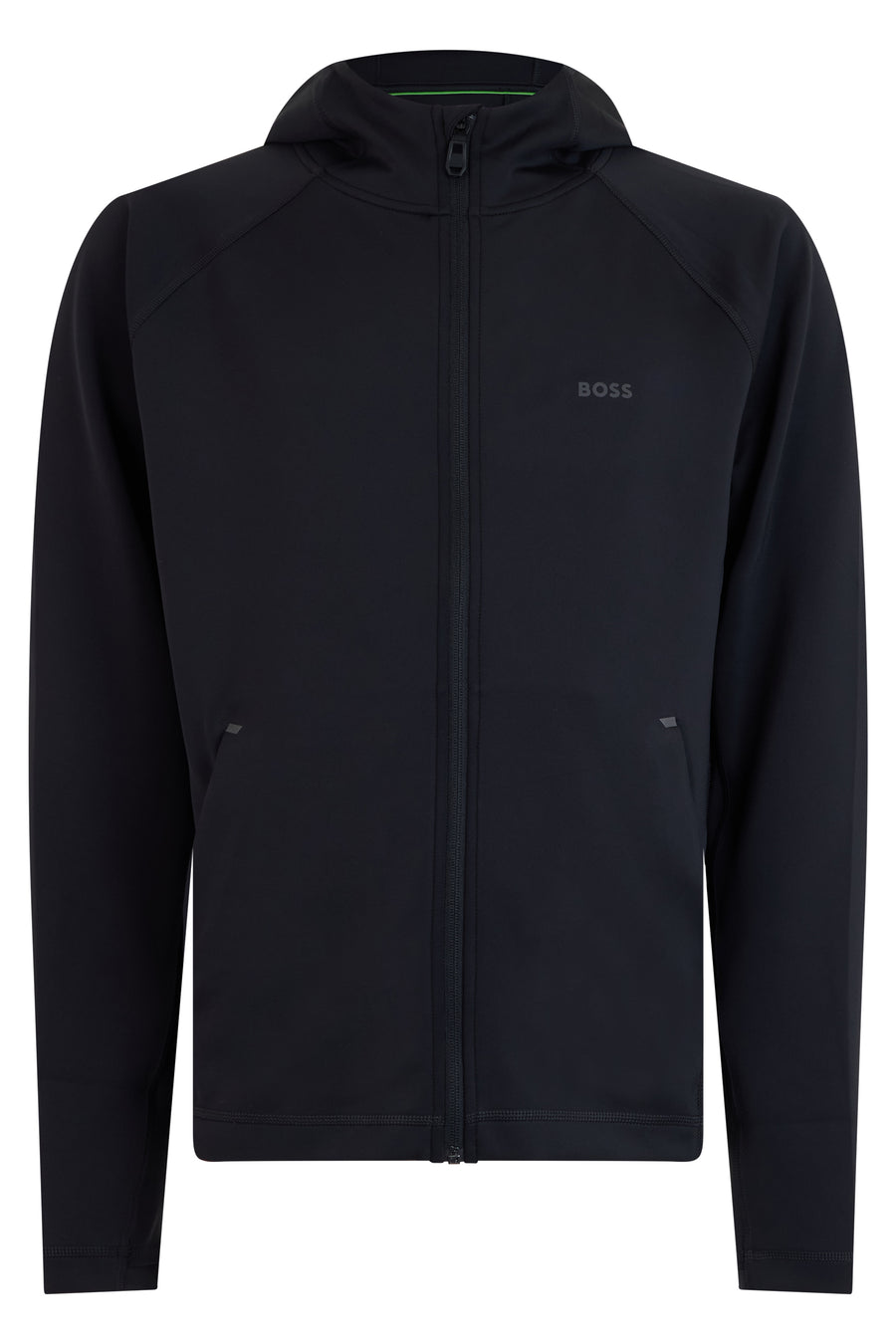 Hooded Zip-Up Sweatshirt Black Polyester