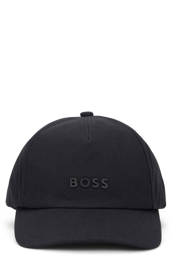Cotton Cap With Curved Visor Black Hat