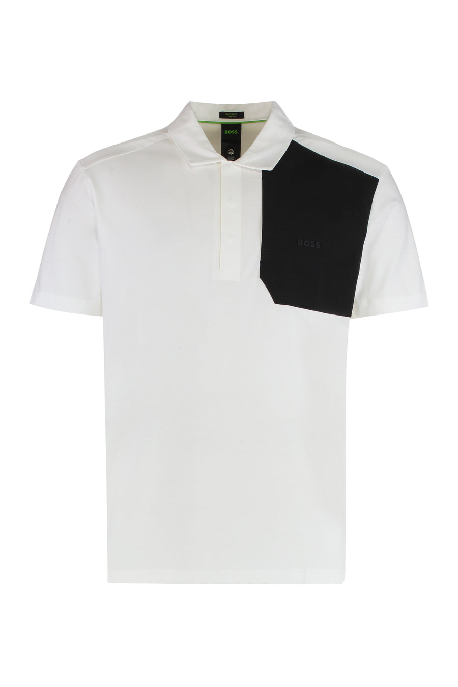 Cotton Polo With Black Panel White Shirts
