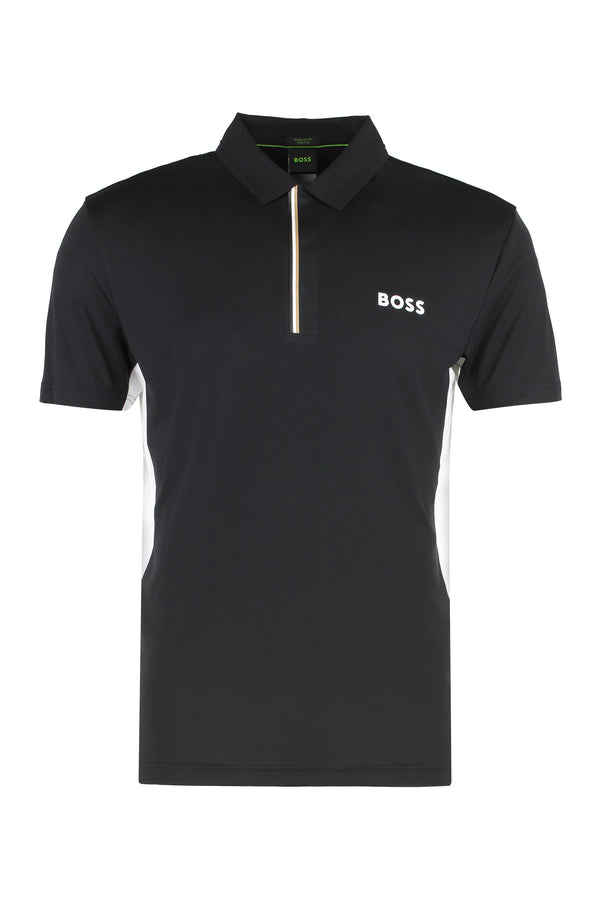 Technical Fabric Polo Shirt Black Polyester