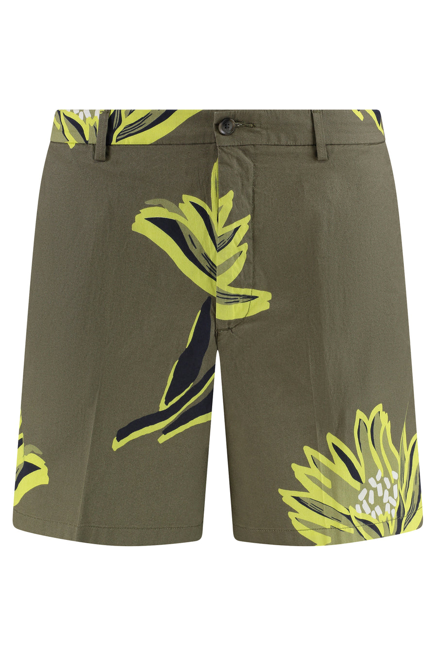 Bermuda Shorts Cotton Green Elastane