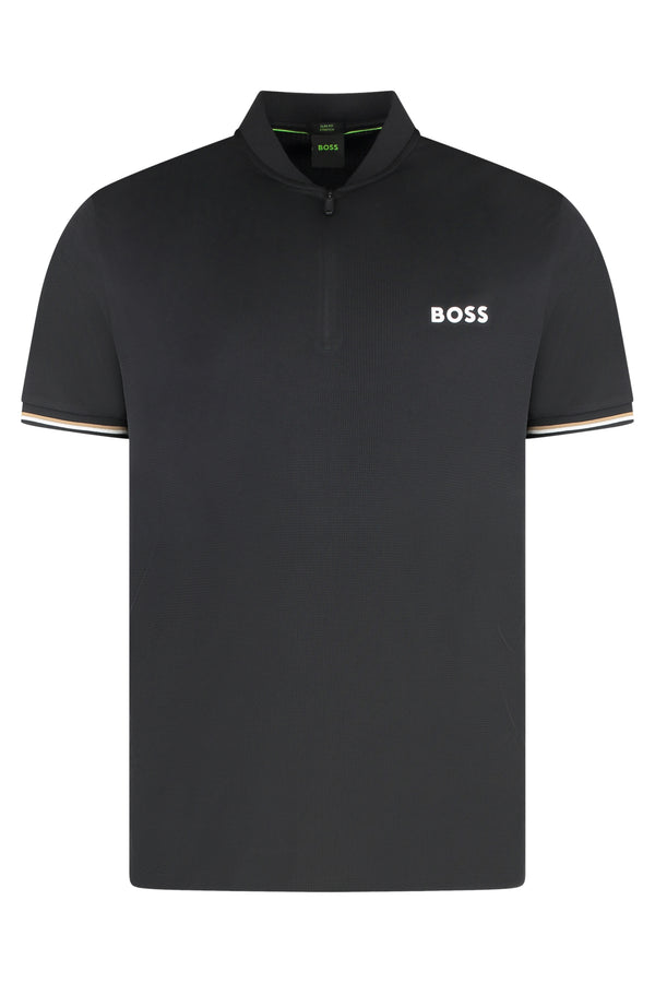 Technical Fabric Polo Shirt Black Polyester