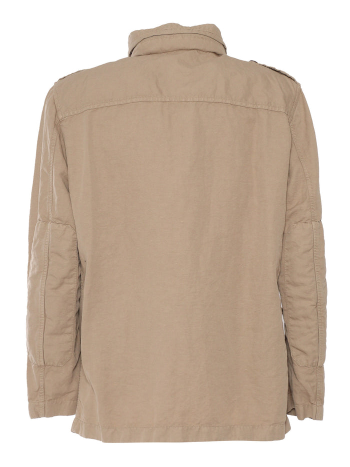 FAY EXPLORER FIELD JACKET Brown Cotton Linen Heavy