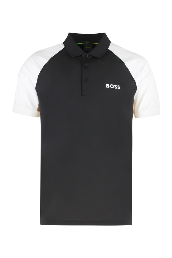 Technical Fabric Polo Shirt Black Elastane