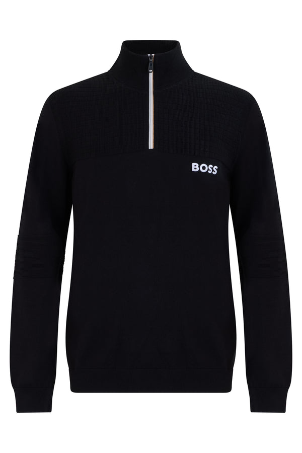 Cotton Sweatshirt With High Collar Black