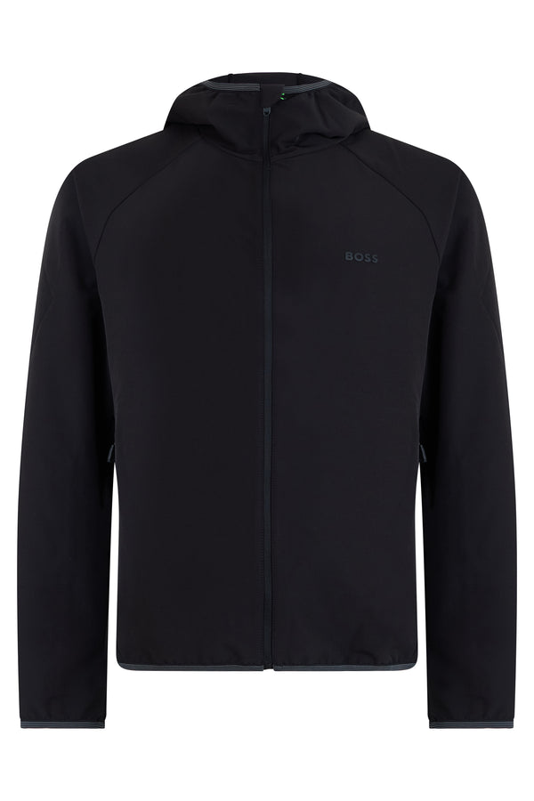 Waterproof Technical Jacket Black Polyester Raincoats