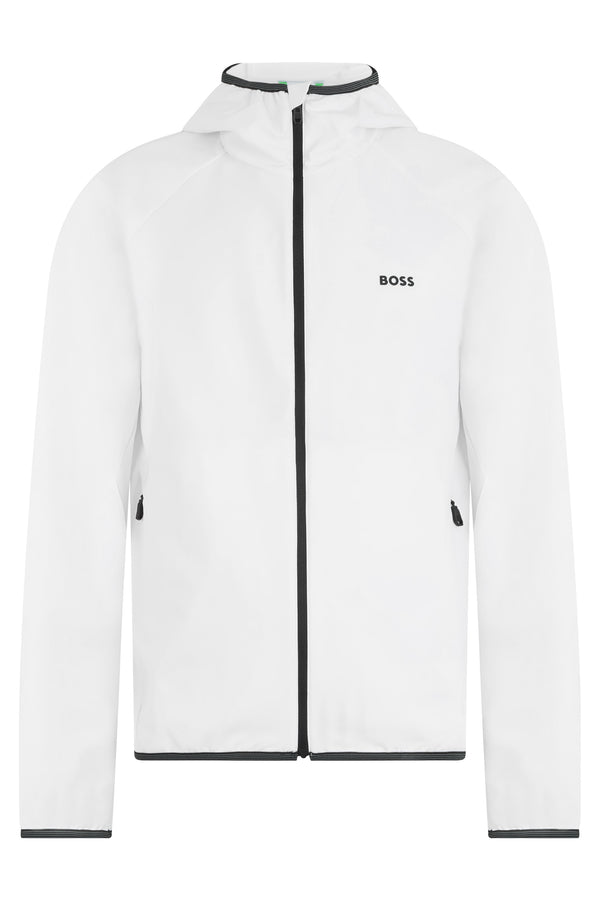 Waterproof Hooded Jacket White Polyester Raincoats