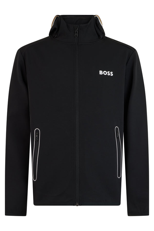 Zip-Up Hoodie Black Polyamide