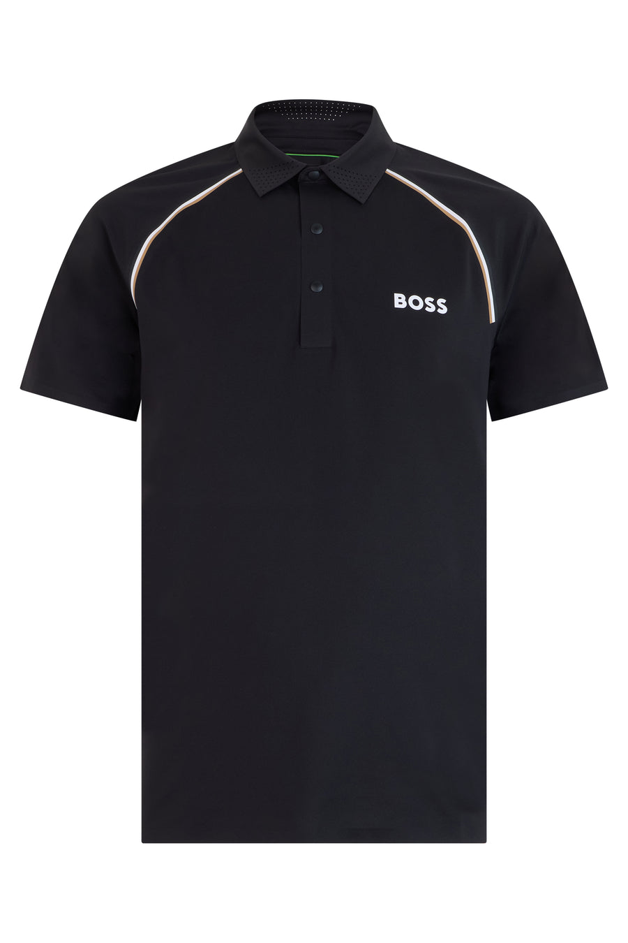 Short-Sleeve Polo Shirt Black Technical Fabric Polyester