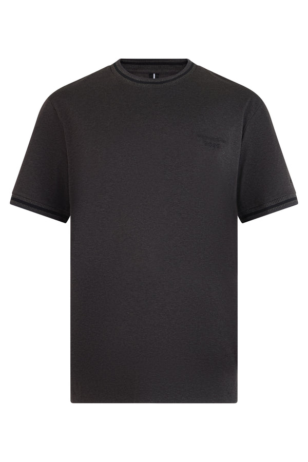 Cotton T-Shirt With Embroidered Logo Charcoal T-shirts