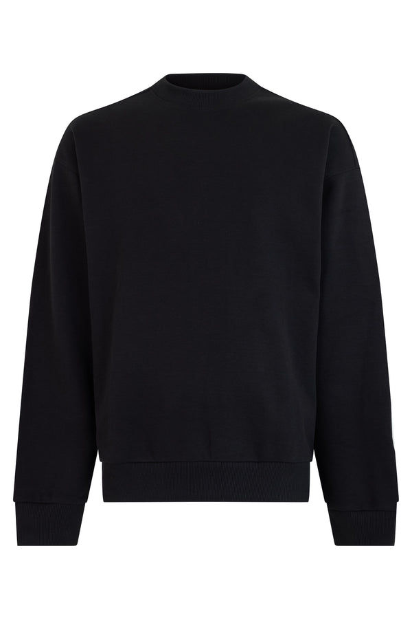 Sweatshirt Cotton Crew Neck Black Sweatshirts