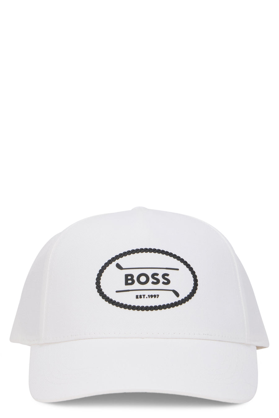 Cap With Curved Visor White Cotton Hat