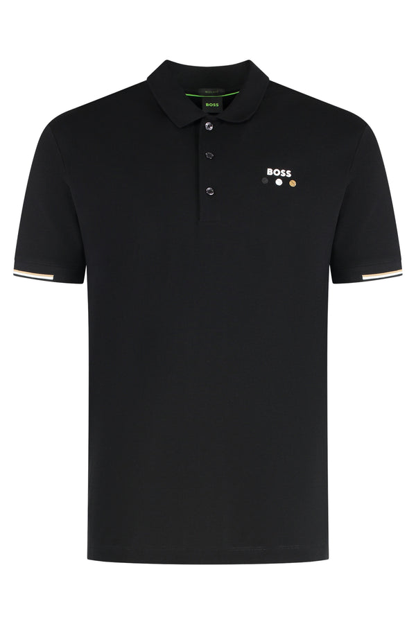 Polo Shirt Black Cotton
